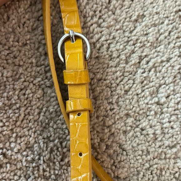 Zara Mustard Croc-Embossed Circle Crossbody Bag - Picture 5 of 10